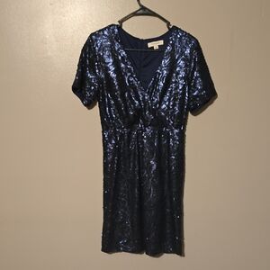 Francesca’s Navy Blue Sequin Mini Dress‎ Womens Size Small